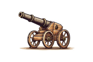Cannon isolated on white. Vector illustration design. clipart