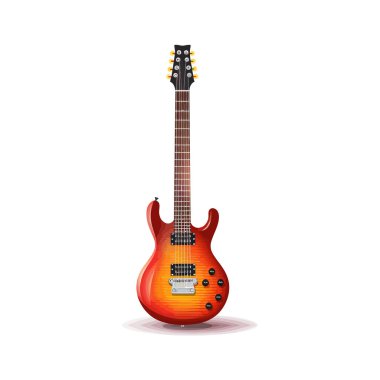 Elektro gitar beyazda izole edilmiş. Vektör illüstrasyon tasarımı.