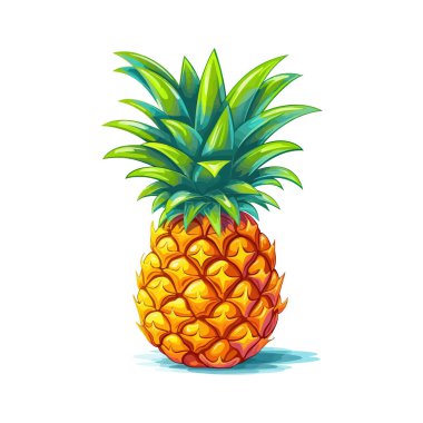Ananas meyveli çizim el çizimi. Vektör illüstrasyon tasarımı.