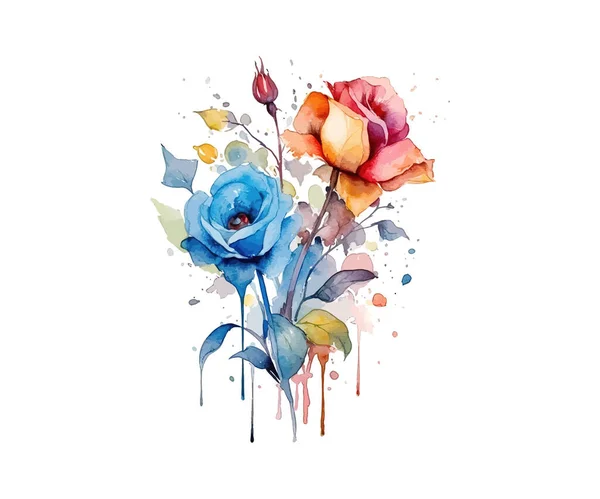 水彩の花でした ベクトルイラストデザイン — ストックベクタ