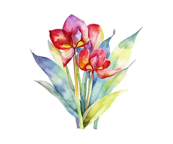 Fleur Aquarelle Illustration Vectorielle — Image vectorielle