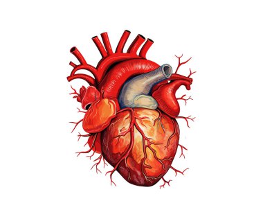 İnsan kalbi anatomisi. Vektör illüstrasyon tasarımı.