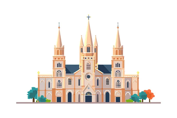 Igreja Católica Desenho Ilustração Vetorial —  Vetores de Stock