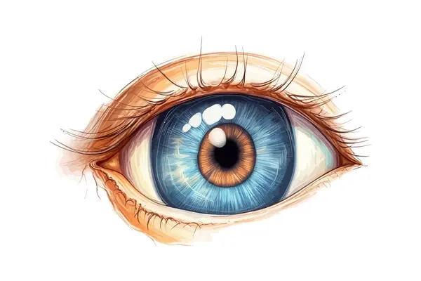 Eye Anatomy Isolated White Background Vector Illustration Design — Stock Vector