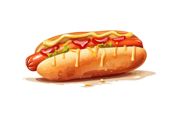 Francuski Hot Dog Projekt Ilustracji Wektorowej — Wektor stockowy
