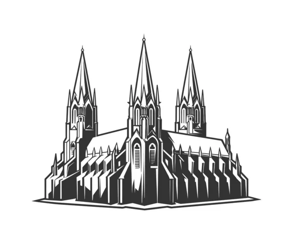 哥特式大教堂矢量图解设计 — 图库矢量图片