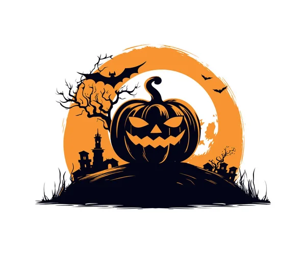 Pumpkin Halloween Icon Style Clipart Vector Illustration Design — Stock Vector