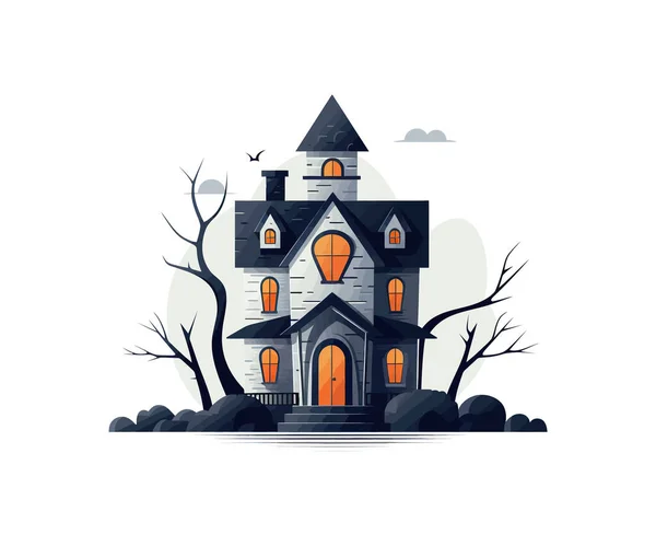 Astle Halloween Icona Stile Clipart Progettazione Illustrazione Vettoriale — Vettoriale Stock