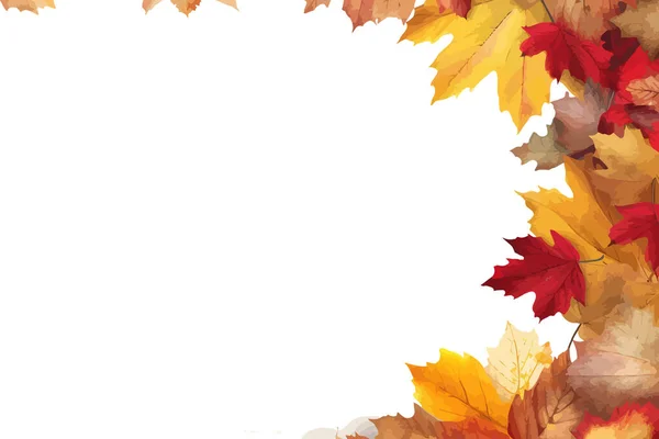 パノラマの秋のカラフルな水彩の背景 ベクトルイラストデザイン — ストックベクタ