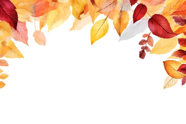 Panorama Outono Aquarela Colorida Fundo Desenho Ilustração Vetorial —  Vetores de Stock