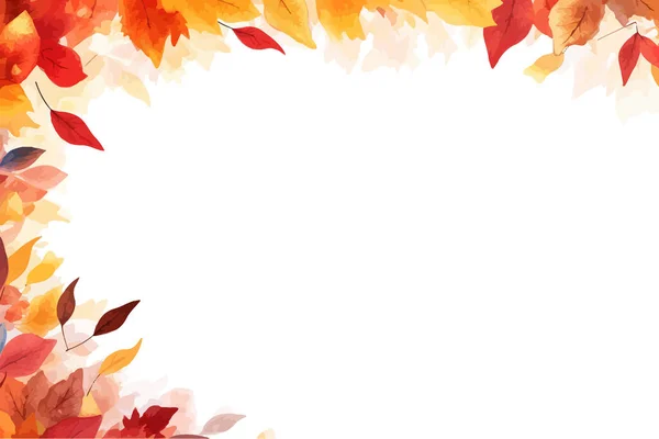 パノラマの秋のカラフルな水彩の背景 ベクトルイラストデザイン — ストックベクタ