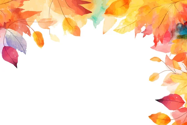Panorama Jesień Kolorowy Akwarela Tło Projekt Ilustracji Wektorowej — Wektor stockowy
