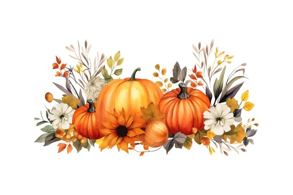 Herbst Hintergrund Design Mit Aquarell Pinsel Textur Vektor Illustrationsdesign — Stockvektor