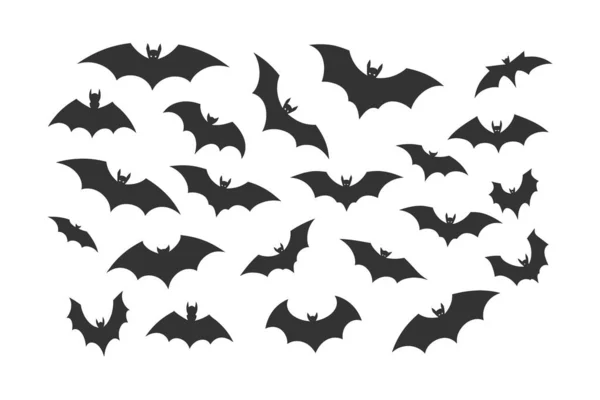 Doodle Black Silhouette Bats Vector Illustration Design — Stock Vector