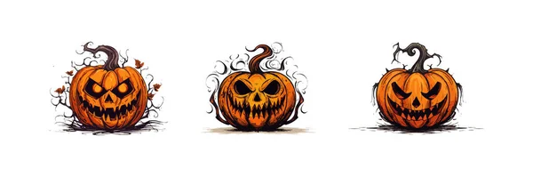 Тыквенный Клипарт Стиле Иконы Хэллоуина Векторная Иллюстрация — стоковый вектор