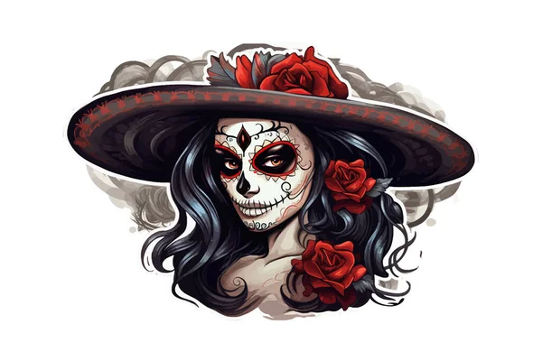 Femme Morte Halloween Illustration Vectorielle — Image vectorielle