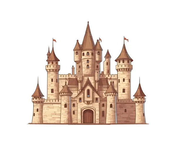 Старий Замок Векторний Дизайн Ілюстрації — стоковий вектор