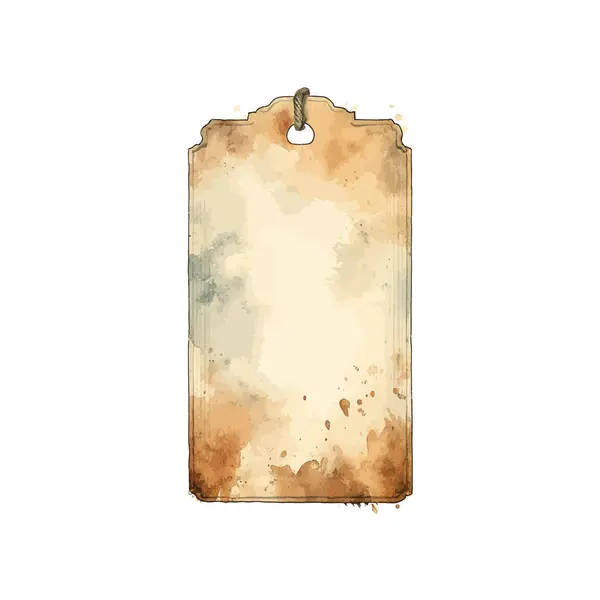 Vintage Style Watercolor Tag Sepia Soft Colors Macket Set Vector — Stock Vector