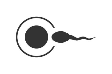Sperm yumurta ikonuna giriyor. Vektör illüstrasyon tasarımı.