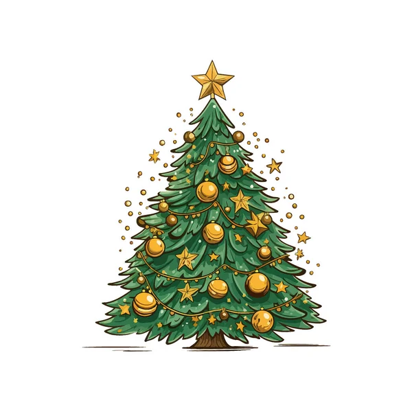 Doodle Noel ağacı. Vektör illüstrasyon tasarımı.