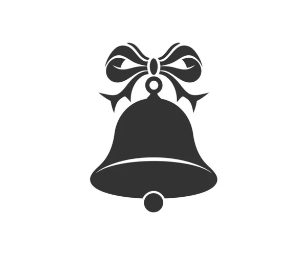 Jingle Bell Icon Black White Silhouette Icon Vector Illustration Design — Stock Vector
