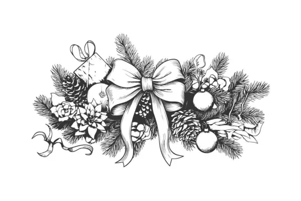 God Jul Grafisk Stil Juldekoration Vektor Illustration Design — Stock vektor