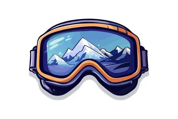 lunettes de snowboard d'hiver pour l'icône des hommes. doodle