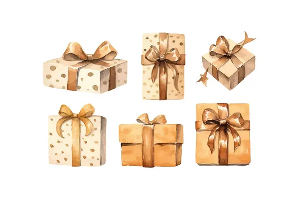 Presents Vintage Packaging Beautiful Gift Boxes Vector Illustration Design — Stock Vector