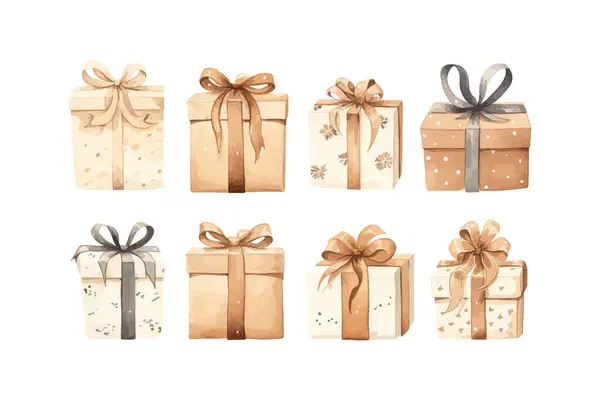 复古包装 漂亮的礼品盒矢量图解设计 — 图库矢量图片