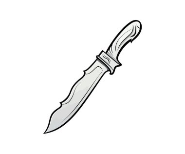 Doodle 'ın esinlendiği resim bıçağı karikatürü çizimi. Vektör illüstrasyon tasarımı.