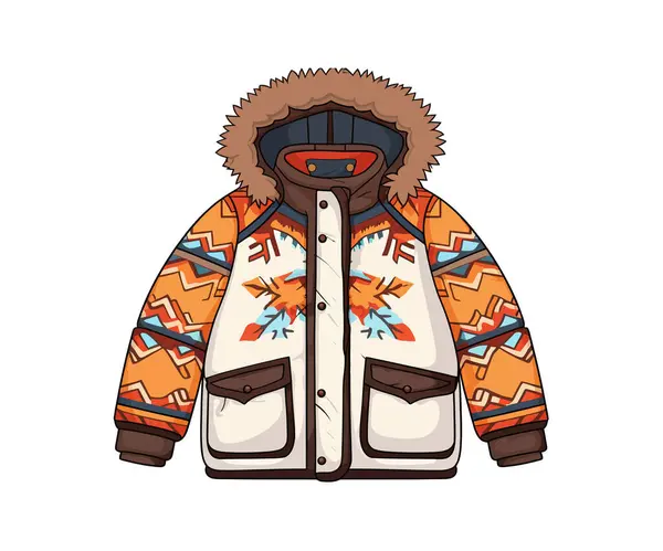 ドードルは冬のジャケットにインスピレーションを与えました ベクトルイラストデザイン — ストックベクタ