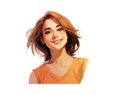 Güzel, gülümseyen kadın. Mutlu