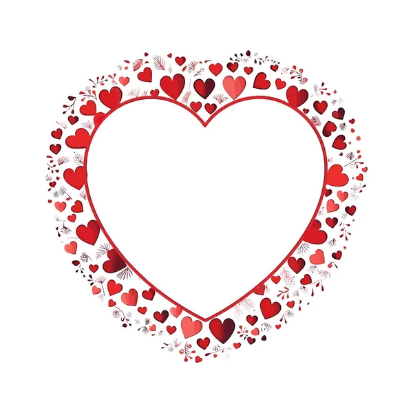Wreath Hearts Shape Heart Vector Illustration Design — Stock Vector