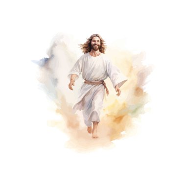 Jesus watercolor style. Vector illustration design. clipart