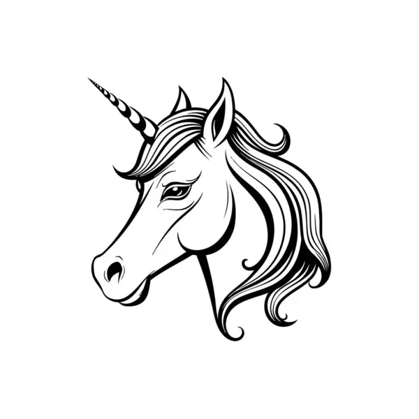 stock vector Unicorn Head. Hand drawn style. Vector illustration design