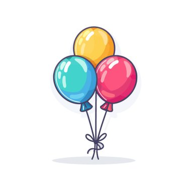 Renkli Balon Üçlüsü Yüzen Şenlik. Vektör illüstrasyon tasarımı.