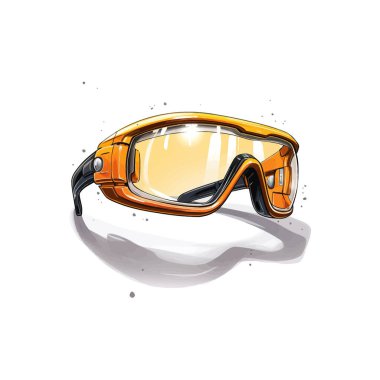 Dynamic Orange Sports Sunglasses. Vector illustration design. clipart