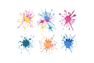 Set of Colorful Paint Splatter. Vector illustration design. clipart