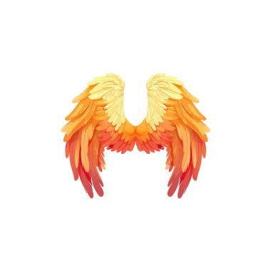 Renkli Phoenix Kanatları. Vektör illüstrasyonu.