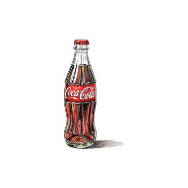 Coca-Cola Cam Şişe. Vektör illüstrasyon tasarımı.