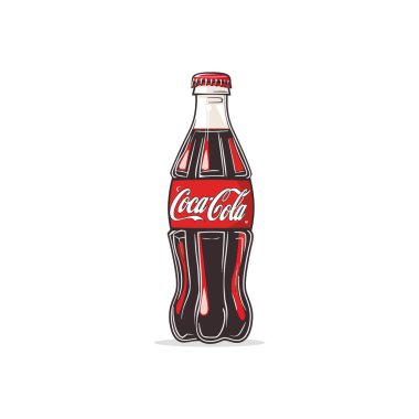 Klasik Coca-Cola Şişe Çizgi Film Tarzı. Vektör illüstrasyon tasarımı.