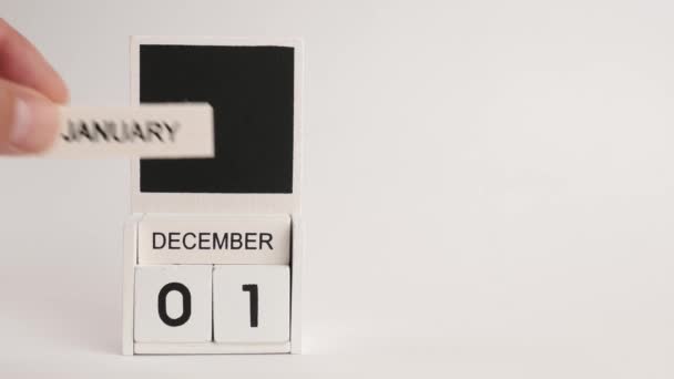 日期为1月1日的日历和一个设计位置 特定日期事件的说明性说明 — 图库视频影像