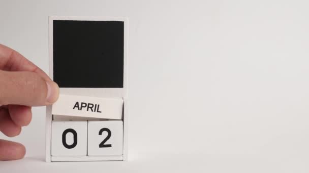 日期和地点为4月2日的日历 特定日期事件的说明性说明 — 图库视频影像