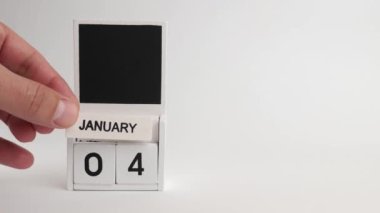 4 Ocak tarihli takvim ve tasarımcılar için bir yer. Belirli bir tarihteki olay için illüstrasyon.