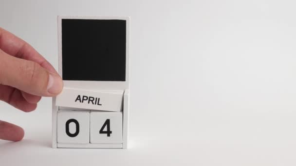 Kalender Med Datum April Och Plats För Designers Illustration För — Stockvideo