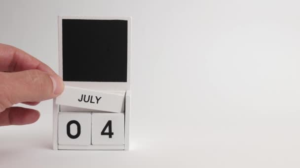 日付とカレンダー7月4日とデザイナーのための場所 特定の日付のイベントのイラスト — ストック動画