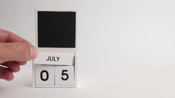 Kalendář Datem Července Místem Pro Designéry Ilustrace Pro Událost Určitého — Stock video
