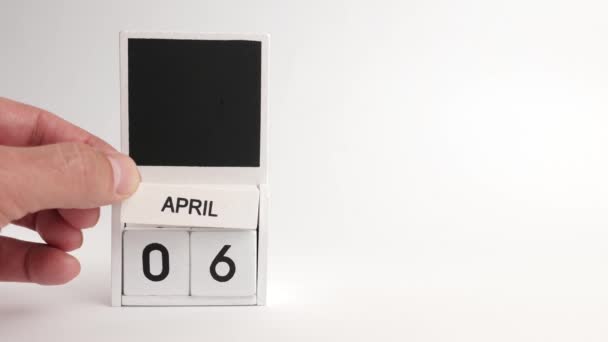 Calendário Com Data Abril Lugar Para Designers Ilustração Para Evento — Vídeo de Stock