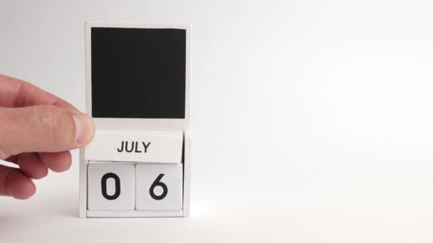 Calendário Com Data Julho Lugar Para Designers Ilustração Para Evento — Vídeo de Stock