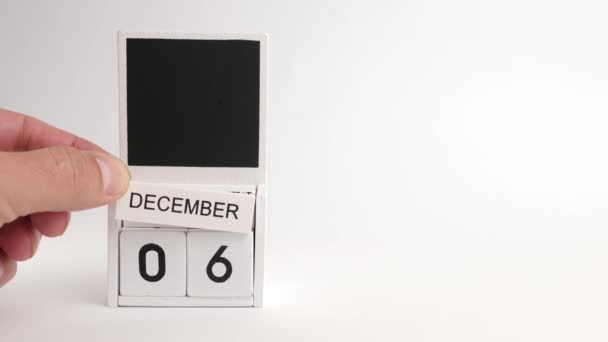 Ημερολόγιο Ημερομηνία Δεκεμβρίου Και Ένα Μέρος Για Τους Σχεδιαστές Εικονογράφηση — Αρχείο Βίντεο